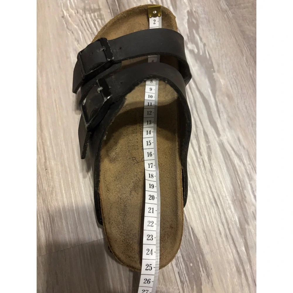 Birkenstock Arizona Black Birko-Flor Two Strap Slide Sandals Womens 7.5
